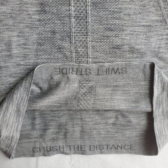 Lululemon x Peloton Heathered Grey Crew Neck Swiftly Tech Top Size 4 - Picture 7 of 9